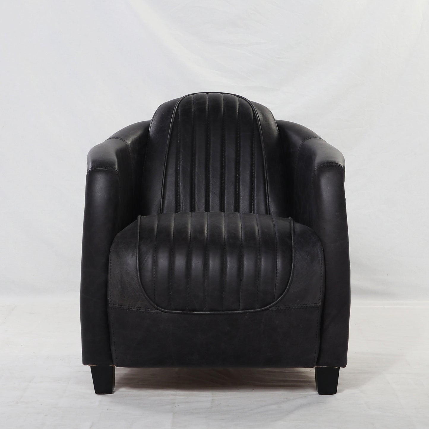 Aviator Tub Chair | Antique Slate (Leather Inner Arm)