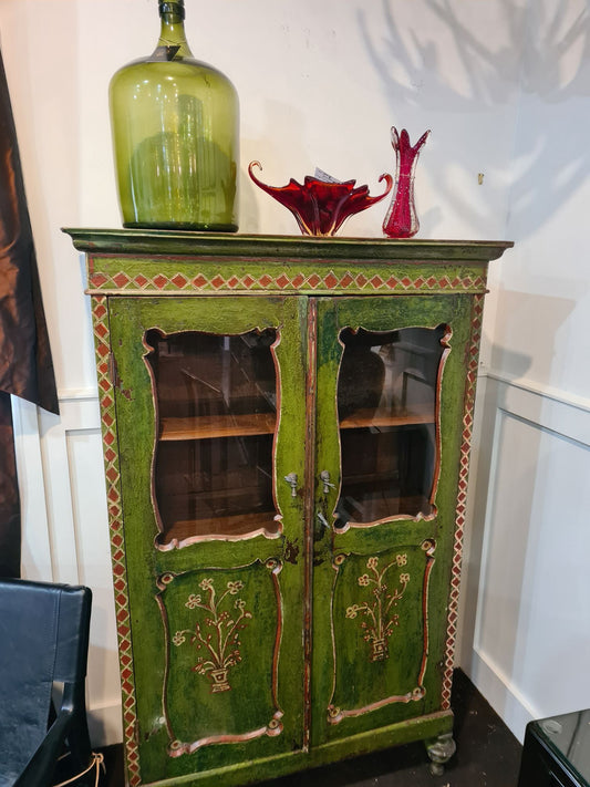 Antique Painted Kitchen Cabinet - Parsley Green