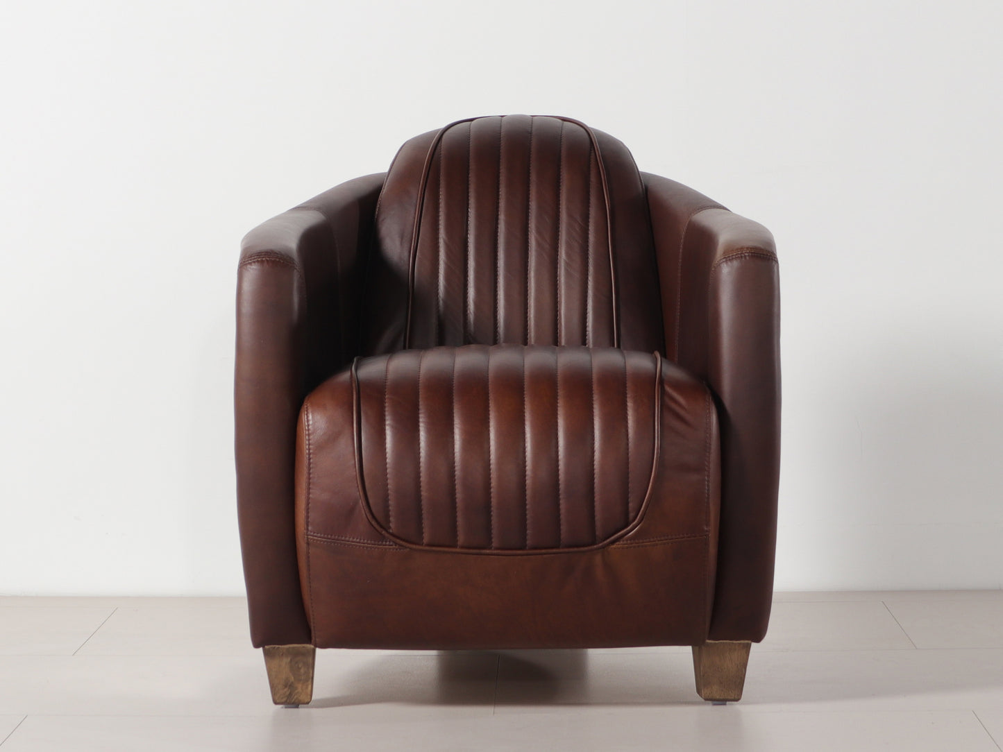 Aviator Tub Chair | Mocha (Leather Inner Arm)