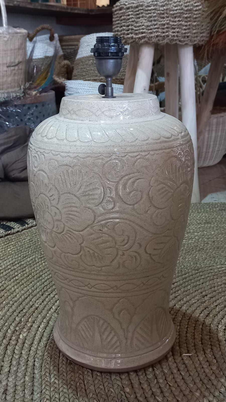 Chinese Ceramic Lamp and Shade