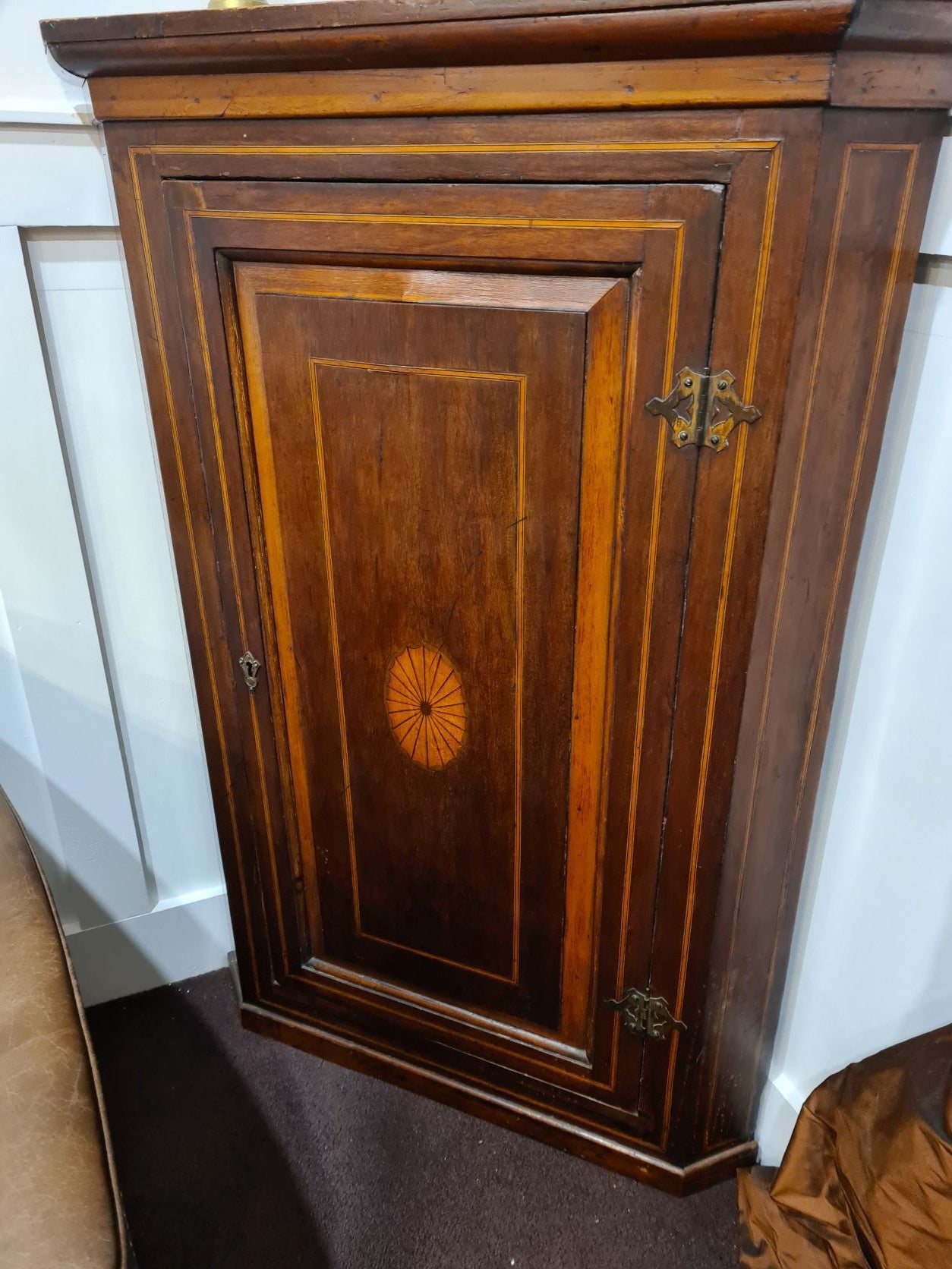 George III Inlaid Corner Cabinet