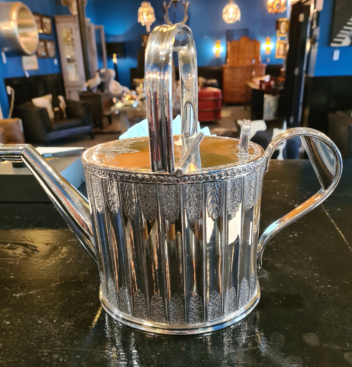 Silver Plate Victorian Watering Can | Teapot